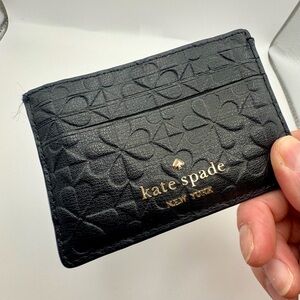 Kate Spade Black Embossed Card Holder Wallet